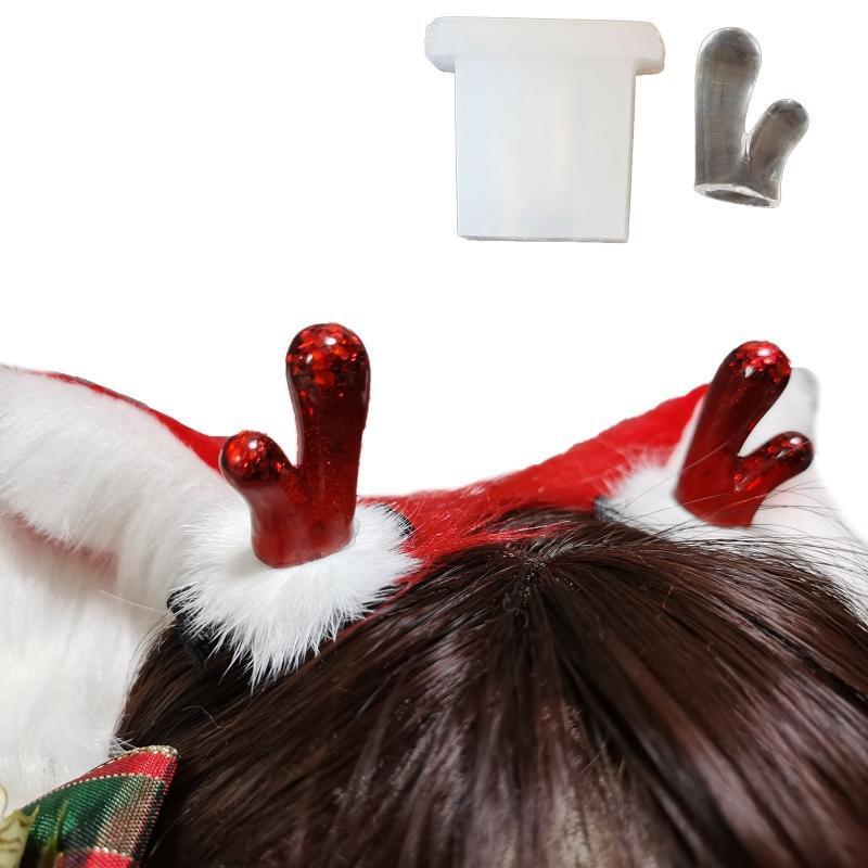 Cute Deer Horn Silicone Mold for Making Barrettes Antler Hair Clips Epoxy Mold