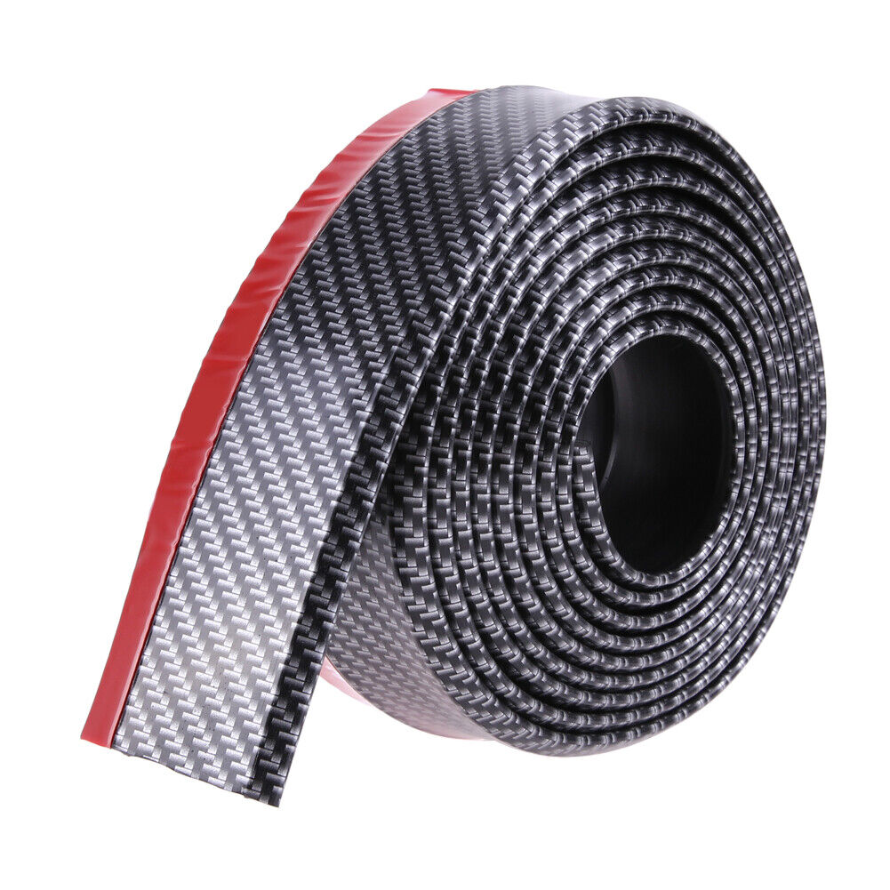 Black Soft Carbon Fiber Car Rubber Bumper Strip  Outside Bumper Front Lip