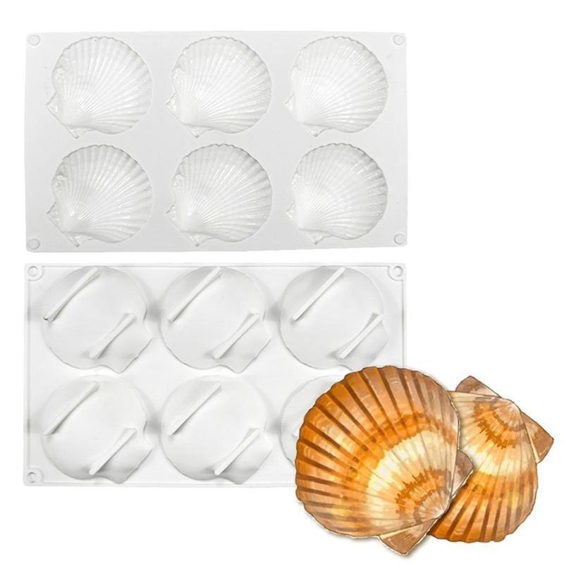 6-Cup Nonstick Scallop Shaped Baking Cake Molds Chocolate Candy Mould Baking Pan