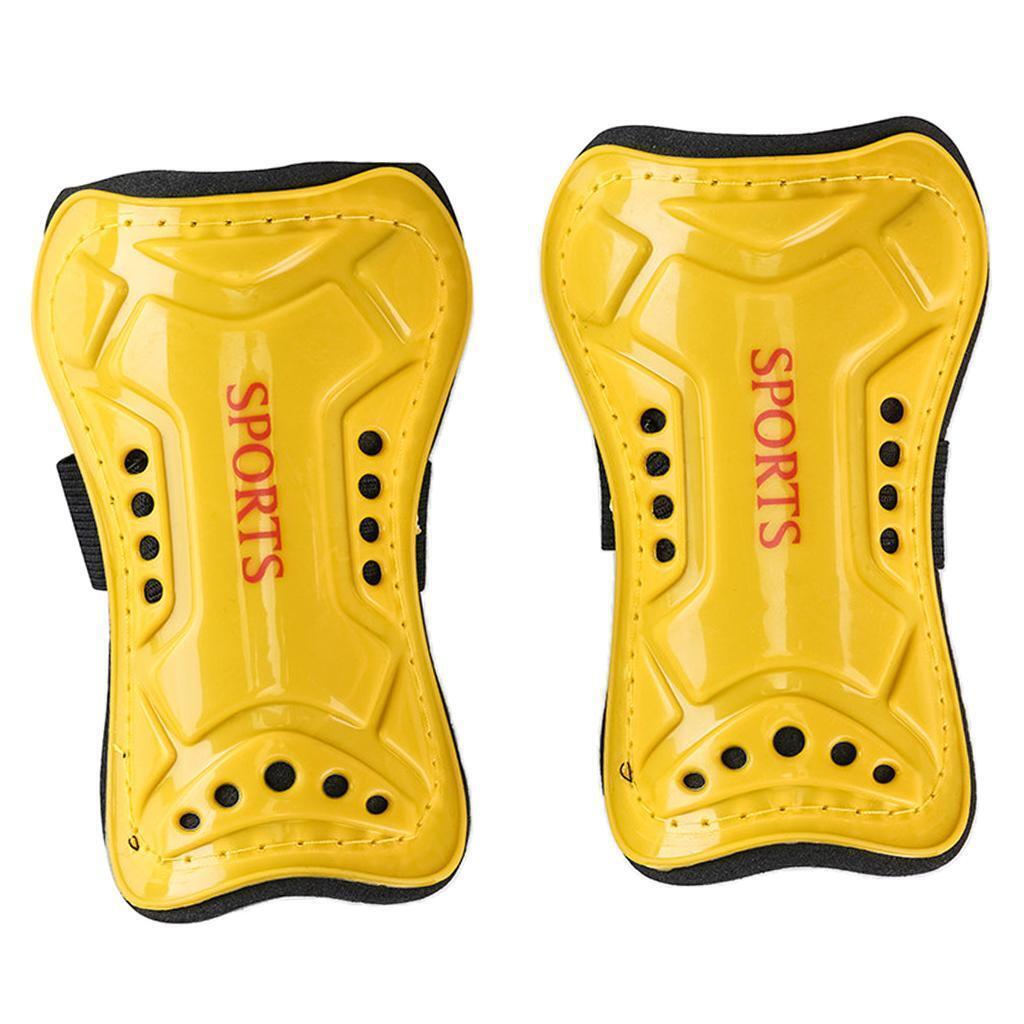 1 Pair Football Shin Pads Soccer Guards Sports Leg Protector Gear Yellow