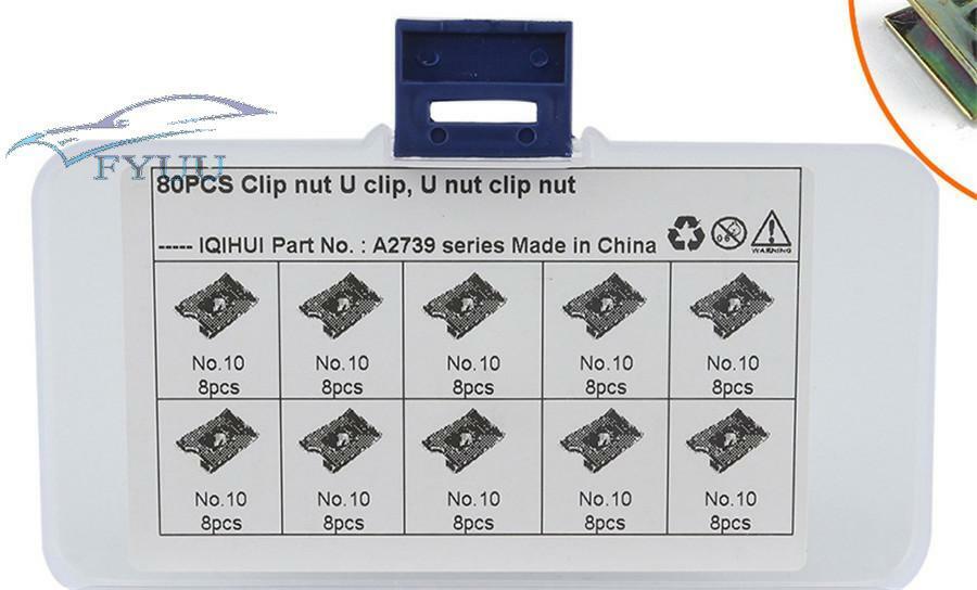 80Pcs Zinc U-shaped Tapping Screw Nut For Automobile Interior Decorative Plate