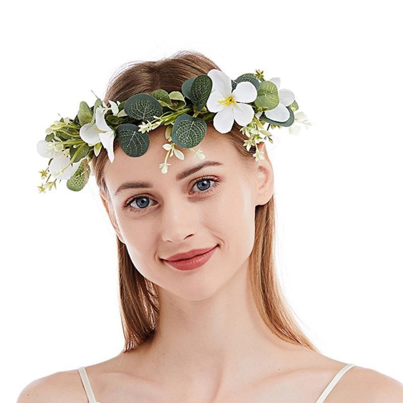 Bride Flower Headband Floral Garland Headpiece Flower Crown Hair Wreath