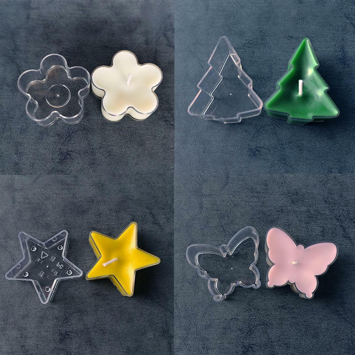 12x Plastic Tealight Cups Tea Light Molds Containers 4  for DIY Candle