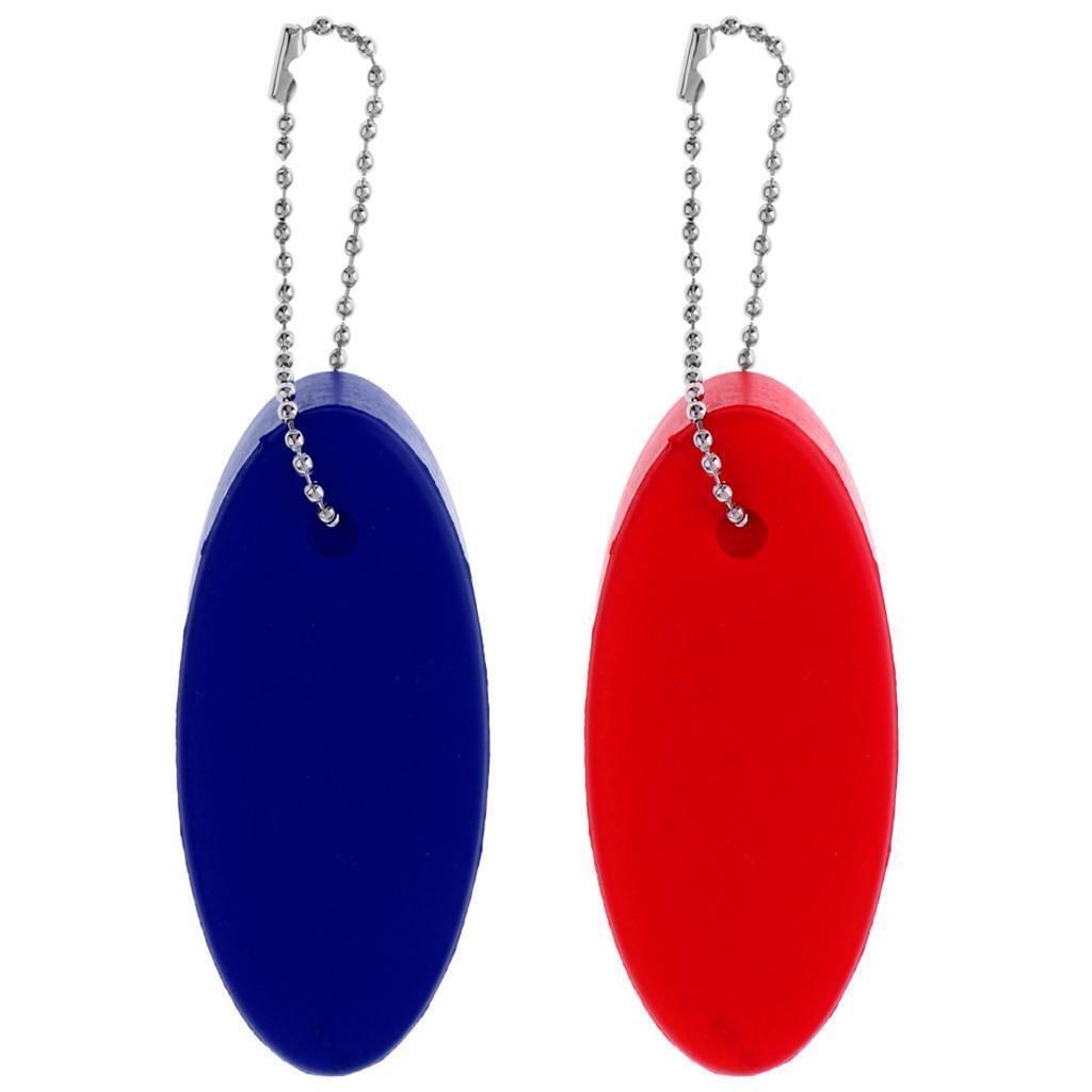 2PCS Water Sports Foam Floating Oval Keychains Keyrings Water Key Float Buoy