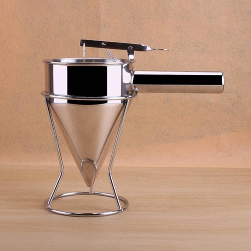 Pancake Batter Dispenser Stainless Steel Funnel Cake Dispenser with Stand
