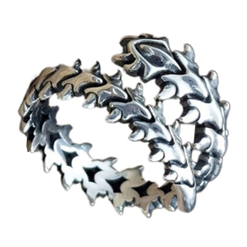 Beautiful Dragon Bone Ring All-match Gothic Rock Spine Ring for Halloween Party