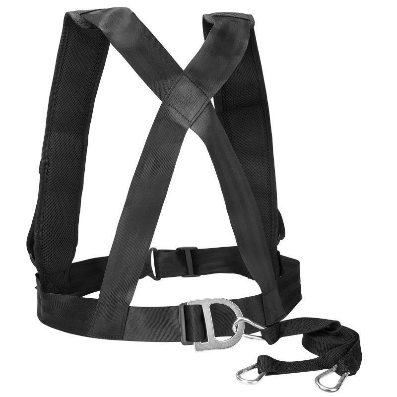 Tire Sled Harness w/ Adjustable Pull Strap & Shoulder Padding Resistance Band