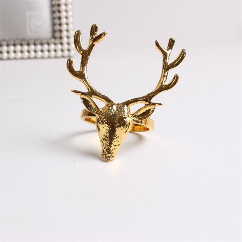 6 Pieces Simple Deer Head Napkin Ring Buckle Holder Home Hotel Wedding Party