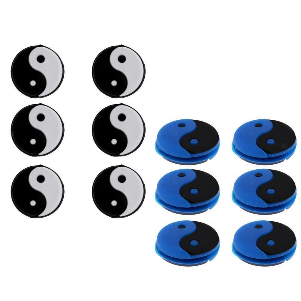 6Pcs Tennis Racquet Vibration Dampener Shock Absorber Silicone Damper 0.9x0.24''