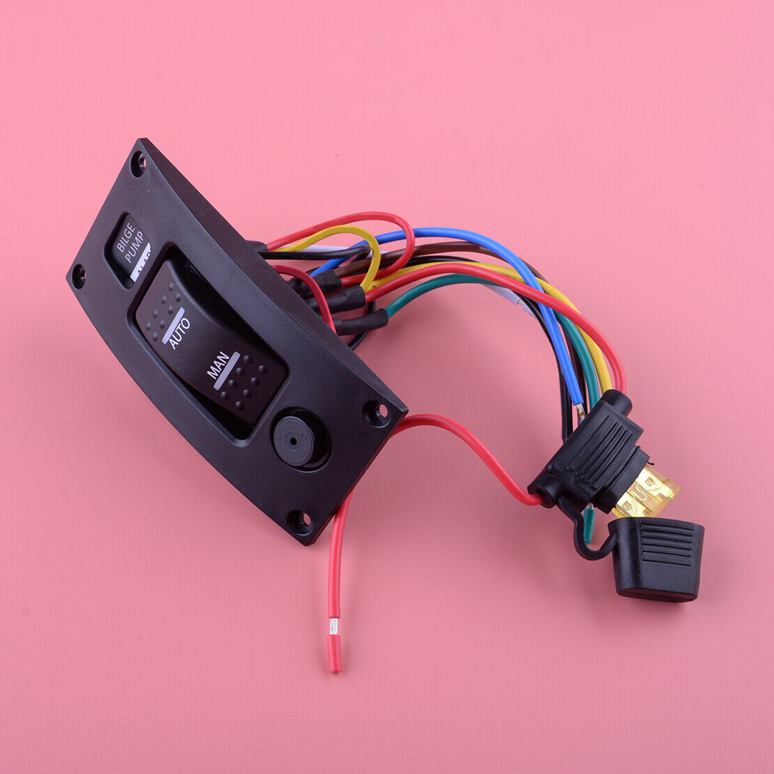 3-Way Bilge Pump Switch Panel Auto/Off/Manual & Circuit Breaker For Boat Marine