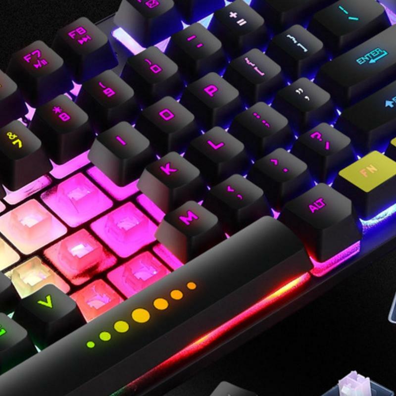 GK-10 Wired 87 Keys Mechanical Gaming Keyboard RGB Backlit for PC Gamer
