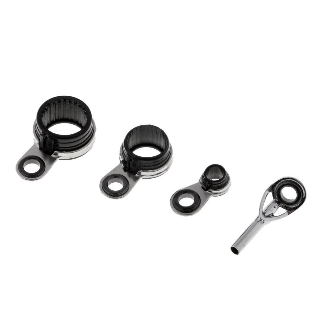 Prettyia 8pcs Fishing Rod Guides Eye Rings DIY Rod Building Ceramic Ring