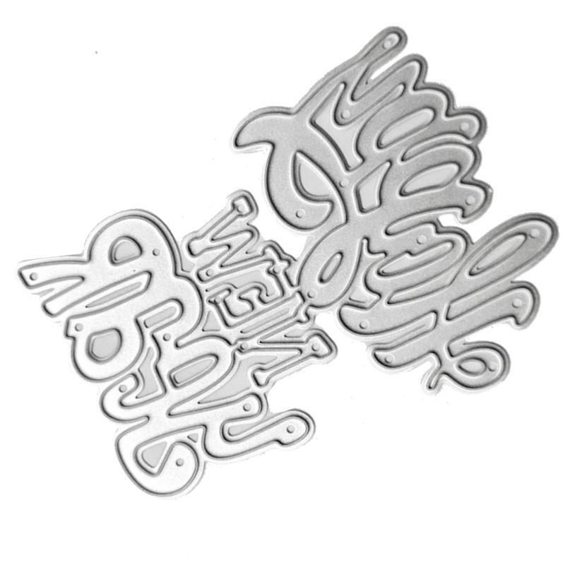 New Year Background Cutting Dies Carbon Steel Stencils Template  Die Cuts Moulds