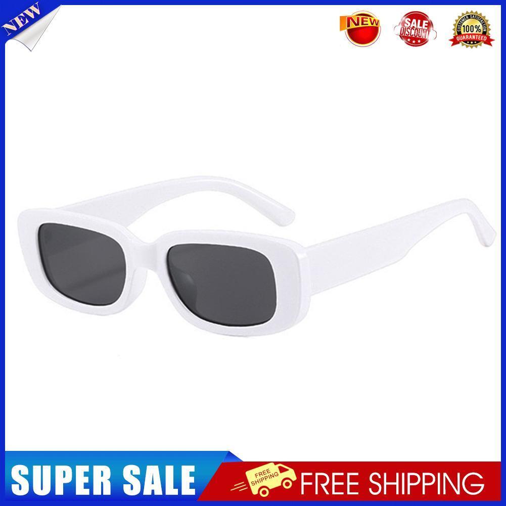 Rectangle Sunglasses for Women UV Protection Travel Beach Eyewear (White)