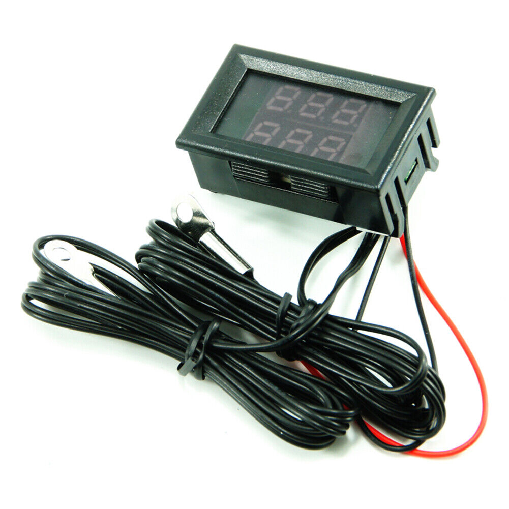 DC4-28V High-precision Dual-display Digital Car Thermometer NTC Metal Probe
