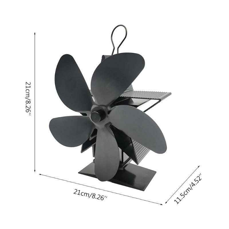 Eco-Friendly Stove Fan on Chimney for Wood Log Burner Fireplace Quiet Black