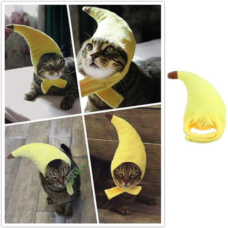 Cats Headgear Halloween Costume Cat Dog Hats Pet Props Accessory Banana Hat Gift