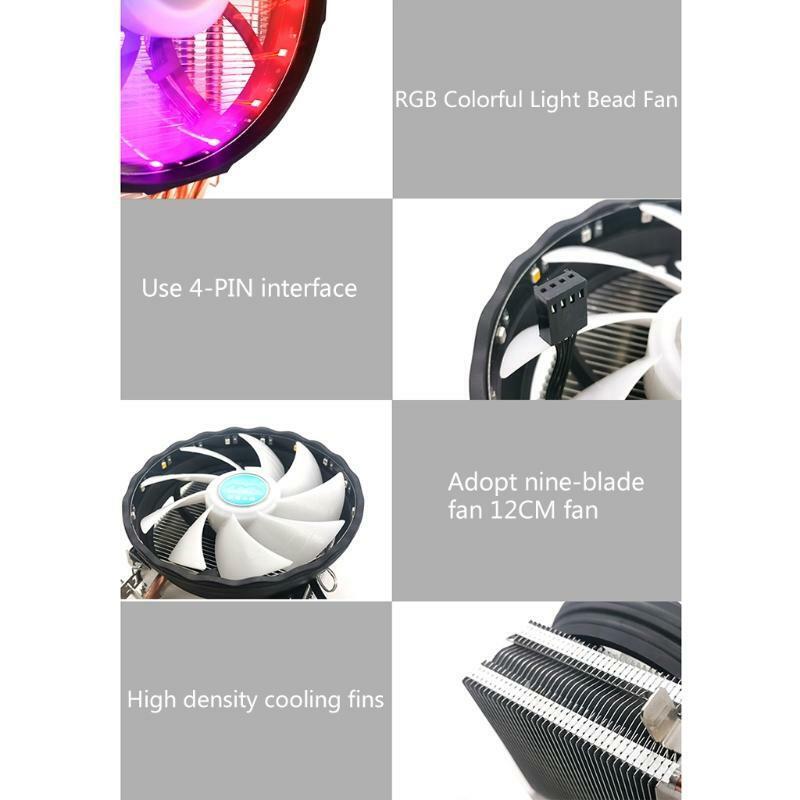 CPU Radiator Mute Double Heat Pipe intel/amd Multi-platform Computer Chassis Fan