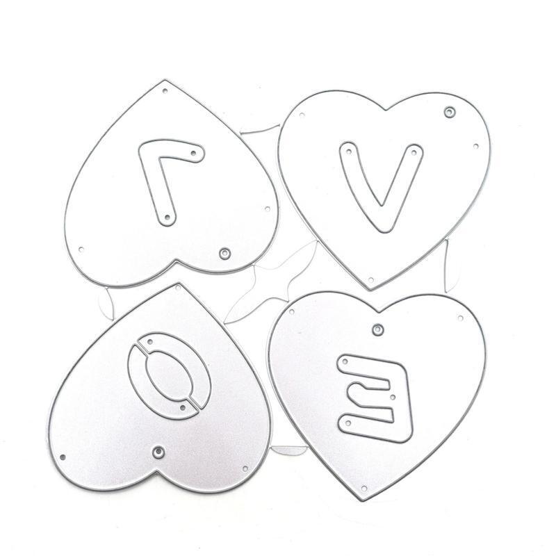 Heart Love Metal Cutting Dies Scrapbooking Stencil Die Cuts Card Embossing DIY