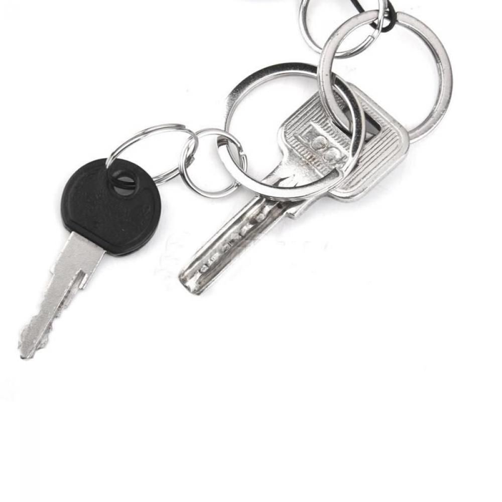 15mm Pocket Clasps Connectors Loop Hoop Split Key Ring KeyChain Stainless Steel