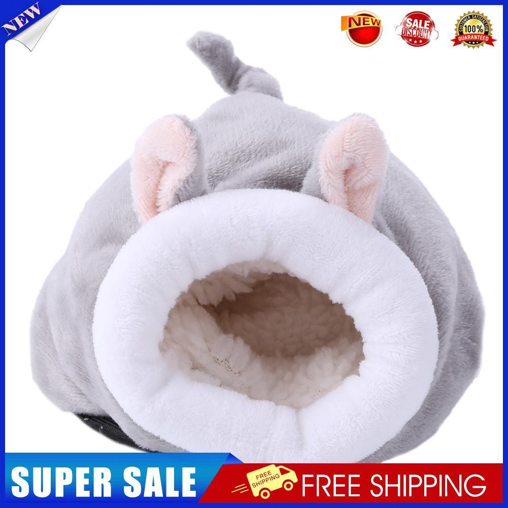 Pet Sleeping House Warm Hamster Puppy Kitten Bed Soft Nest Kennel (Grey)
