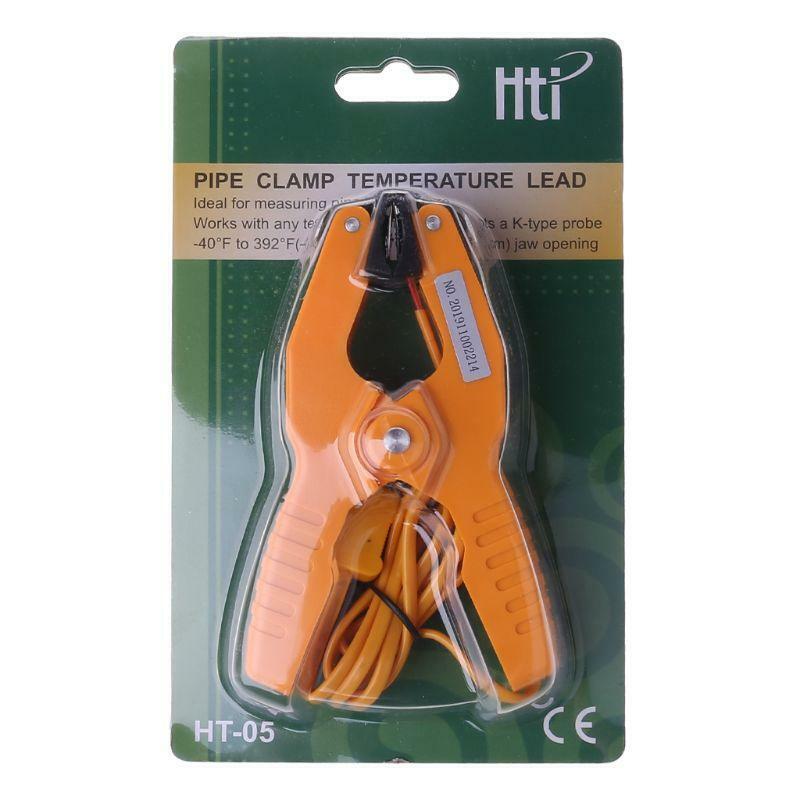 Type K Probe Thermocouple Temperature Clamp Lead Sensor Pipe Clamp Diagnostic