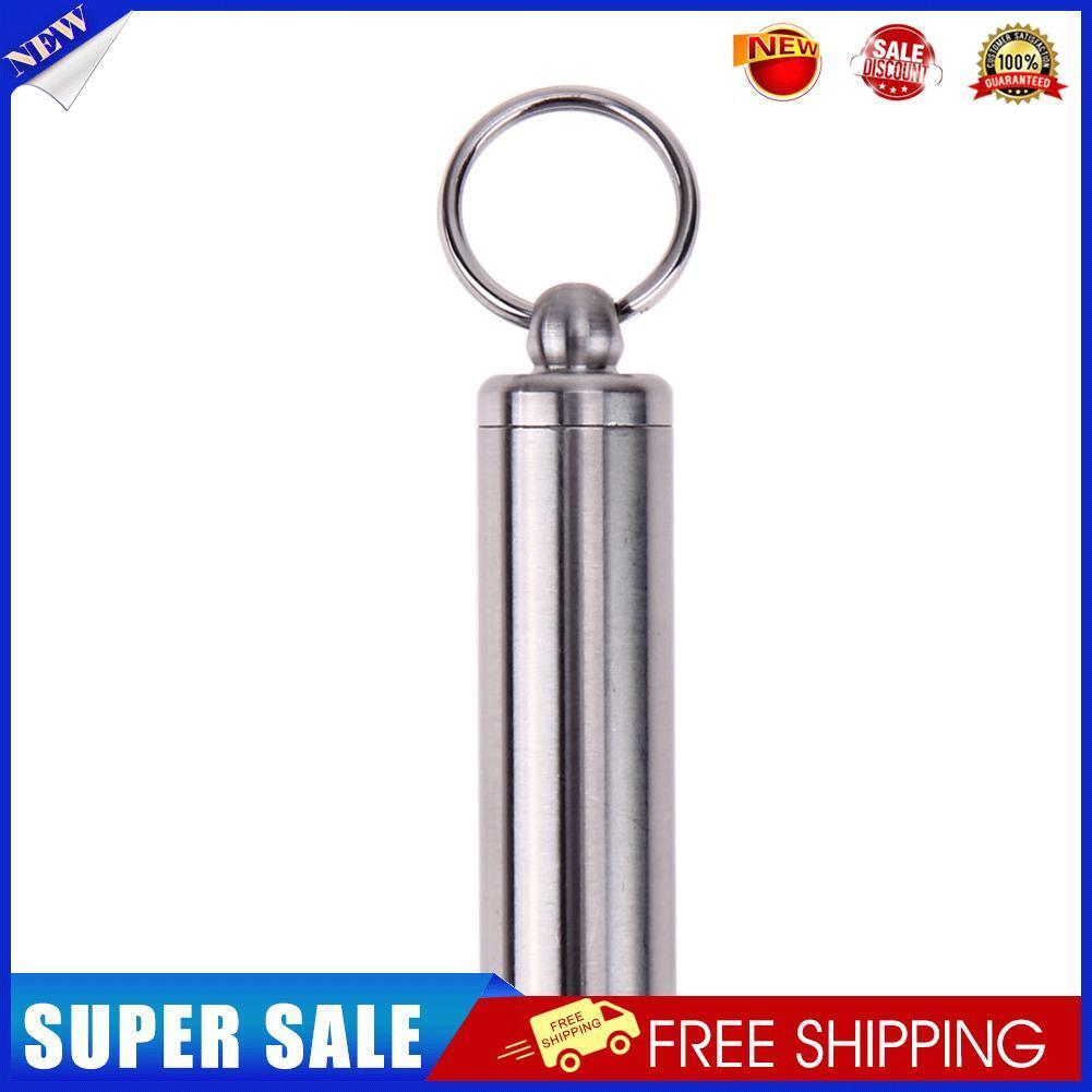 Survival Waterproof Pills Box Container Aluminum Medicine Bottle Keychain
