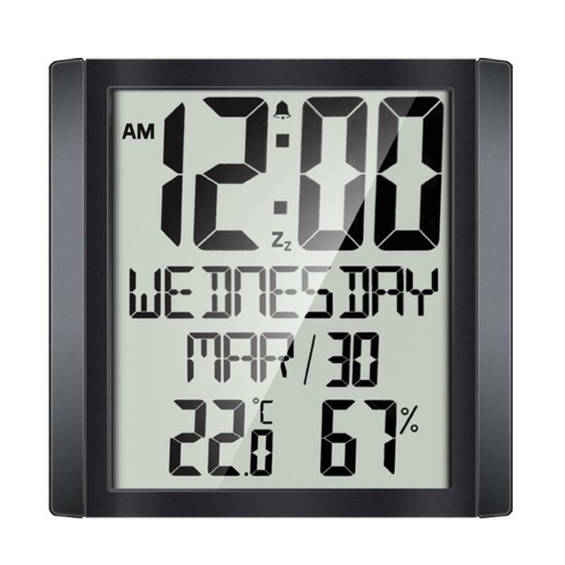 Digital Day Clock Extra Large Indoor Thermometer Hygrometer Calendar Desk & Hang