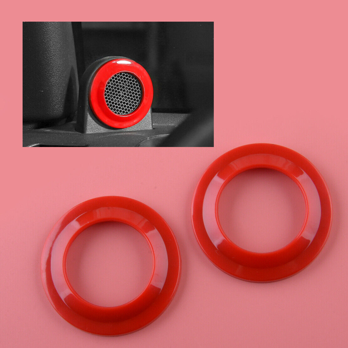 2pcs A Pillar Sound Speaker Horn Ring Cover Trim Decor Fit for Jeep Wrangler JK