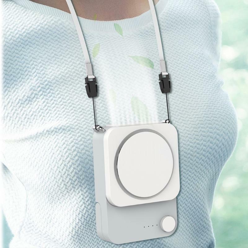 Lazy Hanging Neck Fan USB Charging Mini Desktop Small Fan Strong Wind Neck Fan