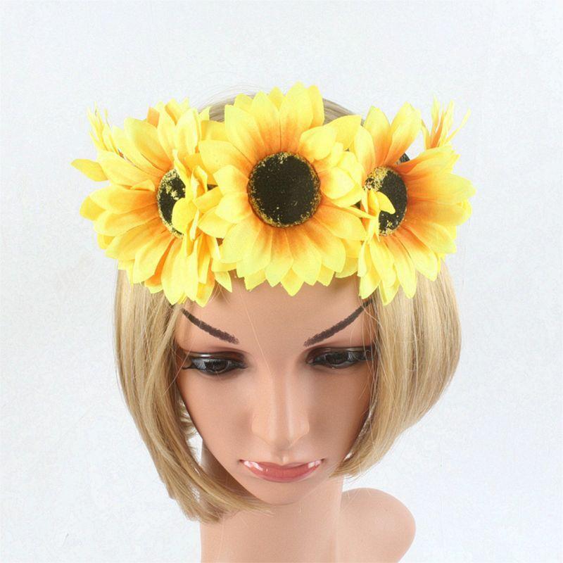 Sunflower Crown Sunflower Headband Sunflower Halo Hair Accessories