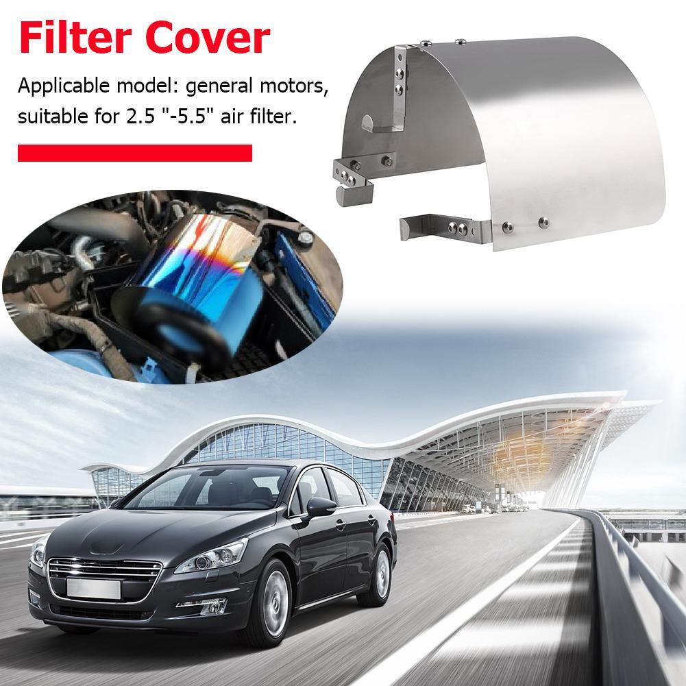 Metal Racing Car Cold Air Intake 2.5-5 inch Neck Cone Filter Heat Shield