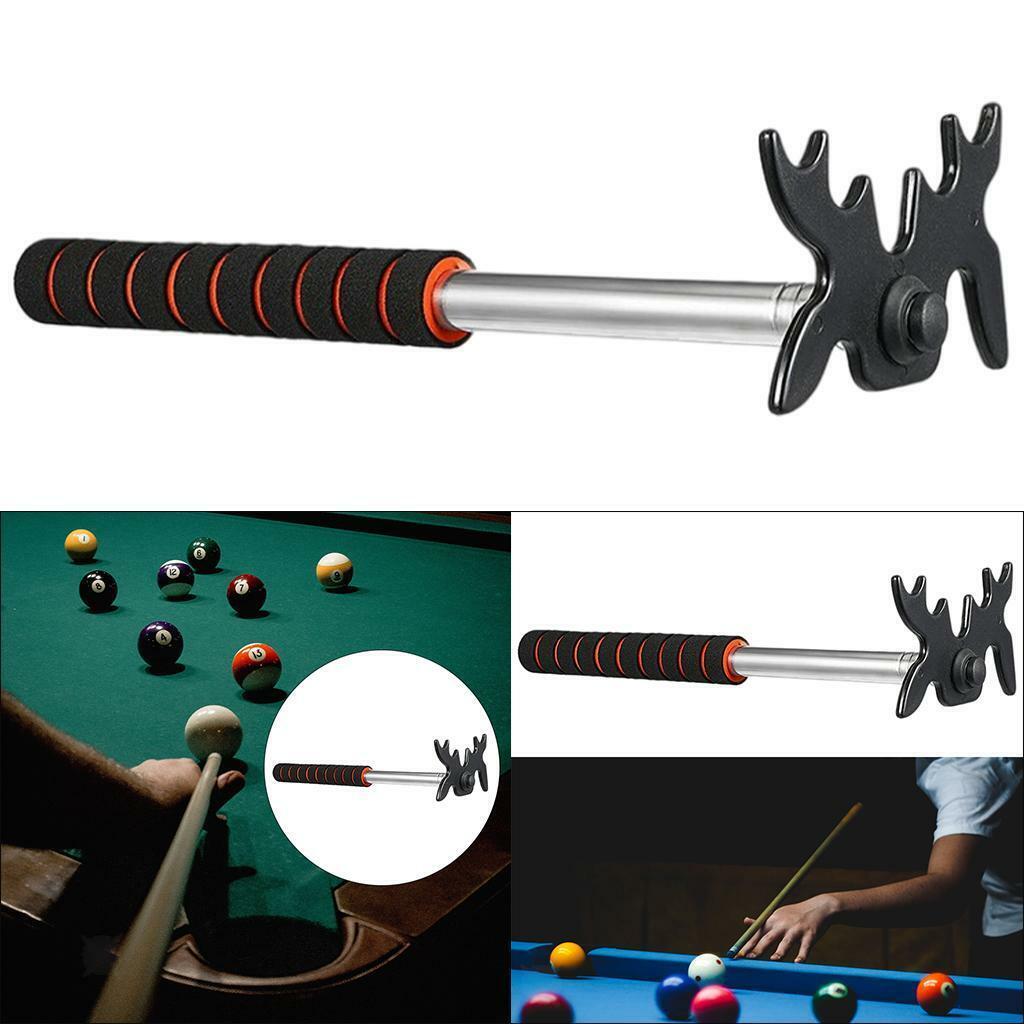 Billiards Pool Cue Stick with Removable Plastic Bridge Head Accessory