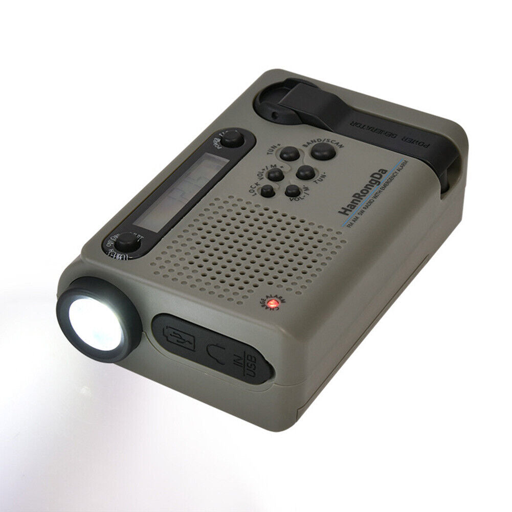 Full Band Solar Powered AM/FM/SW Radio Emergency LED Flashlight Power Bank