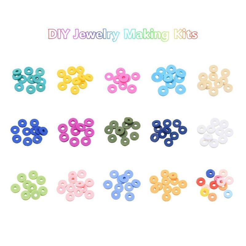 Bracelets Beads Set Clay Beads Flat Bead Charms Set DIY Jewelry Making Kit