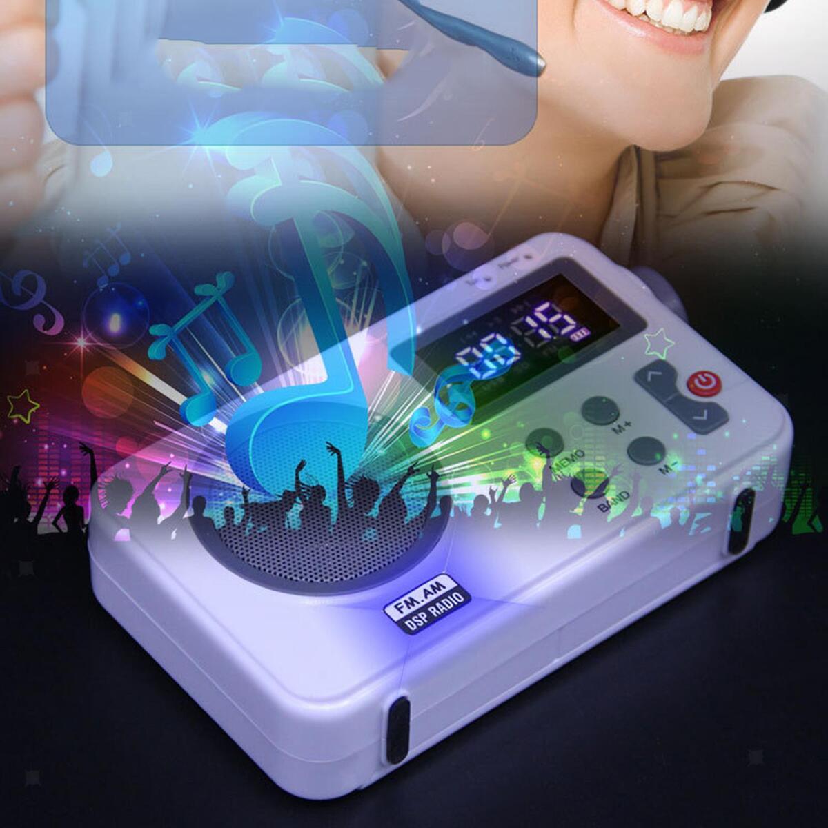 Portable FM LCD Display Big Speaker Earphone Plug for Gift Elder Travel