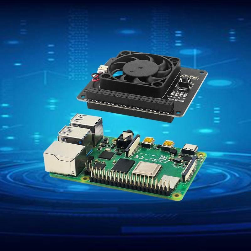 Mini HAT RGB Cooling HAT with Fan Software Controllable for Raspberry  Pi 4B/3B