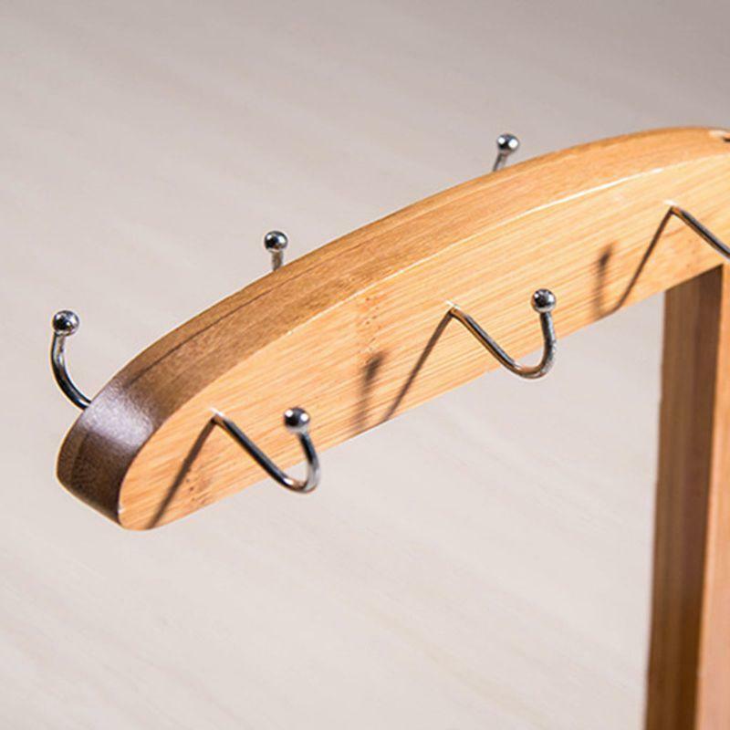 Bamboo Coffee Cup Holder Mug Rack Holds 6 Mugs for Coffee Mugs Saucer Display