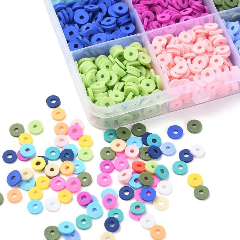 Bracelets Beads Set Clay Beads Flat Bead Charms Set DIY Jewelry Making Kit