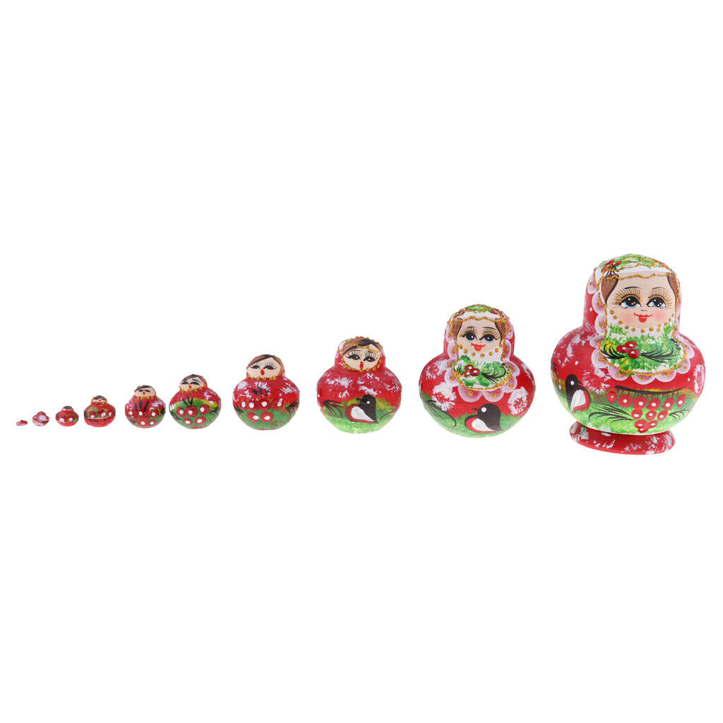 10Pcs Matryoshka  Stacking Nested Semenov en Handmade