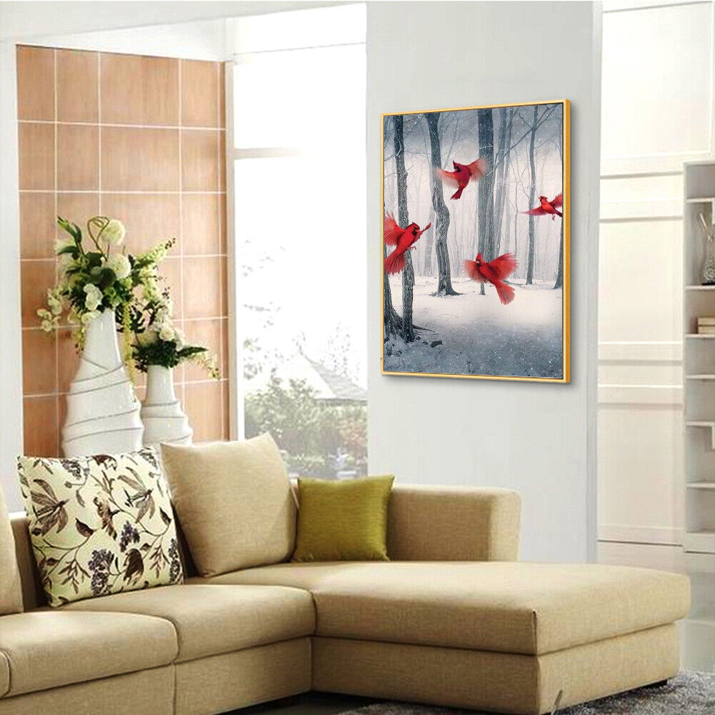 Red Birds Full Drill Diamond Painting 5D DIY Mosaic Picture for Bead Art