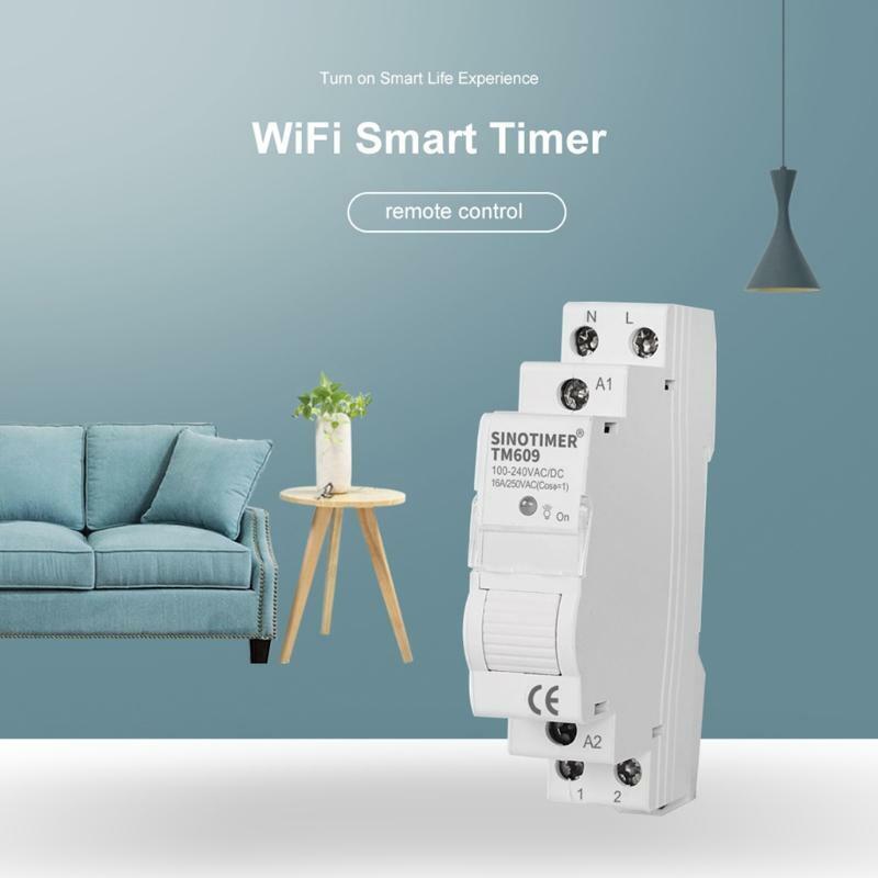 100~240V AC/DC Wifi Smart Timer Switch 16A Remote Control by Tuya APP Alexa