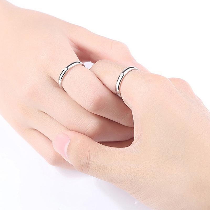 2x/set Bridal Shower Rings Engagement Ring Glitter Fidget Women Rings Alloy