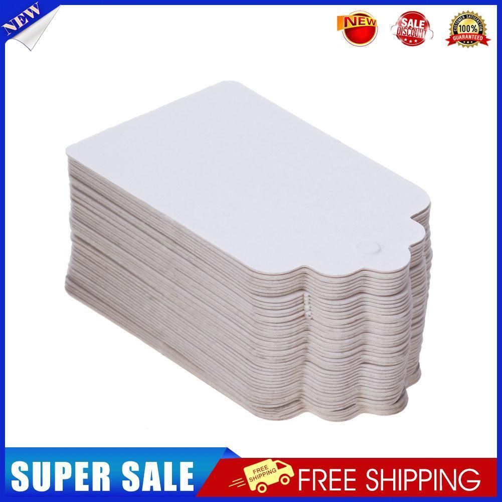 100pcs Blank Label Cards Kraft Paper Wedding Gifts DIY Hanging Tag(White)