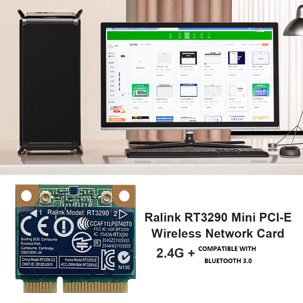 RT3290 150M 2.4GHz Bluetooth-compatible 3.0 Half Mini PCI-E WiFi Adapter Ne