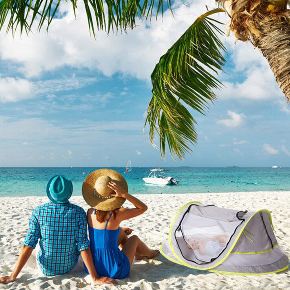 Folding Kids/Baby Beach Tent Mini Breathable Zippers Mosquito Net Playhouse