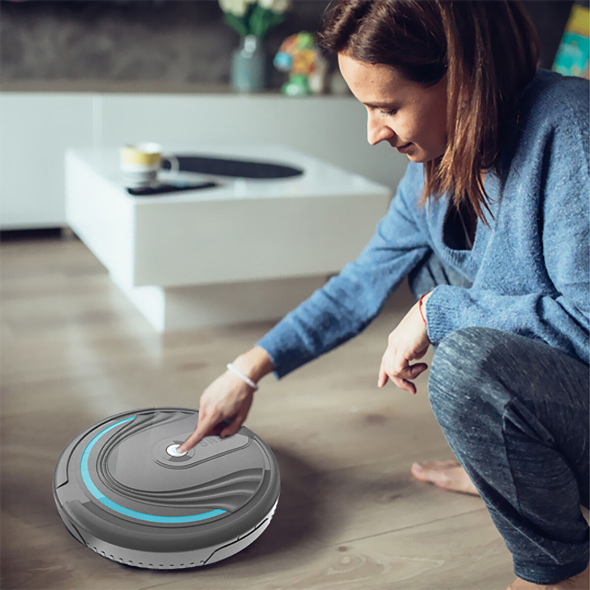 Robot Vacuum Cleaner - Rechargeable Automatic Smart Sweeping Cleaning Robot