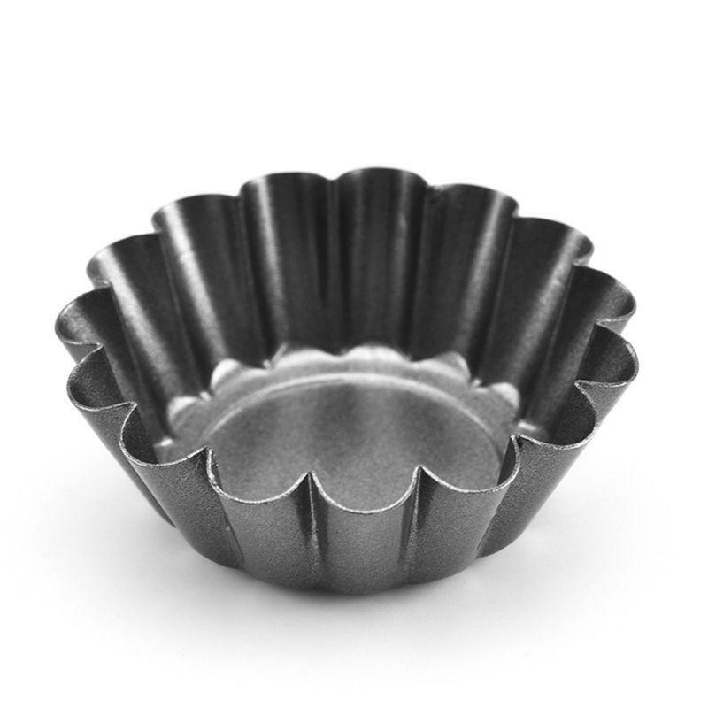 12 Pcs/Pack Egg Tart Mold Flower Shape Cupcake Cake Muffin Mold Pan Baking Tool