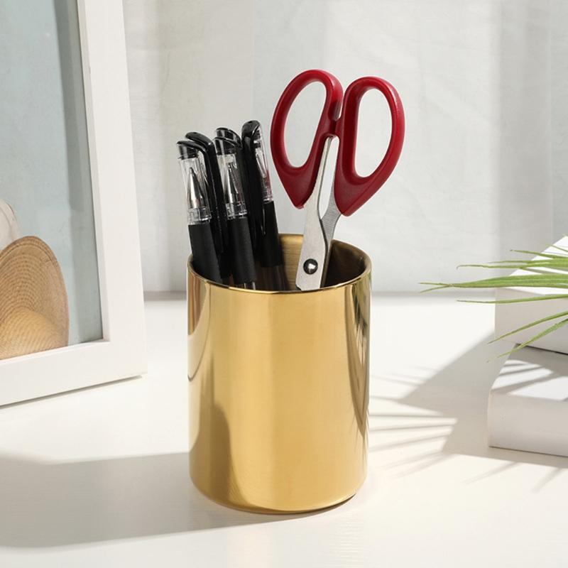 Metal Pen Cup Makeup Brush Box Metal Remote Holder Box Office Desk Management