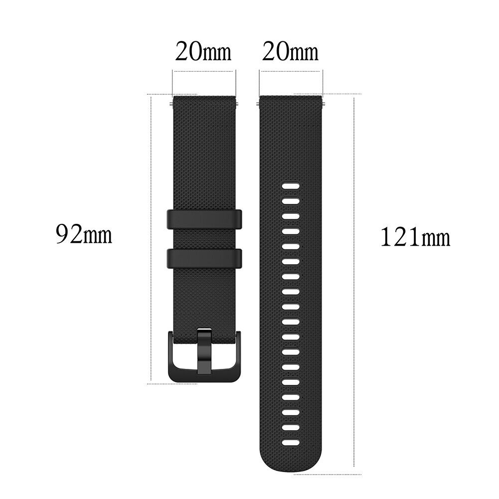 20mm Silicone Replacement Watch Band Wrist Strap for Polar Ignite (Black)